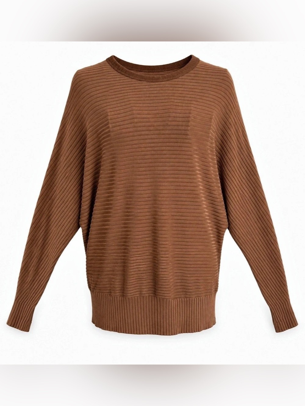 NWT Hard Tail Forever Brown Ribbed Dolman Sleeve Top XS
